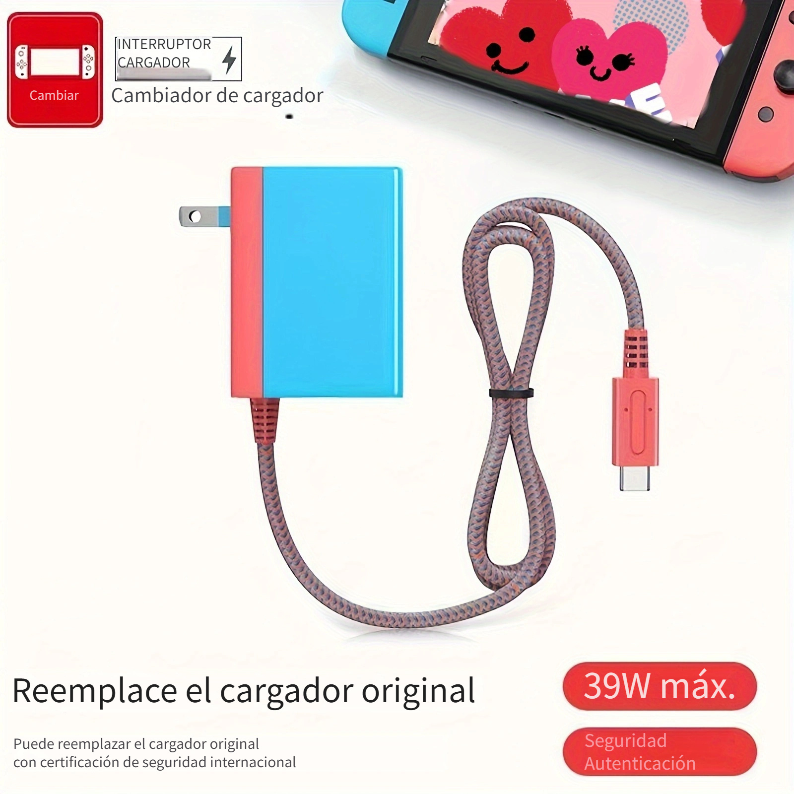 Cargador Nintendo Switch y Switch Lite de Pared (USB C) – IKI