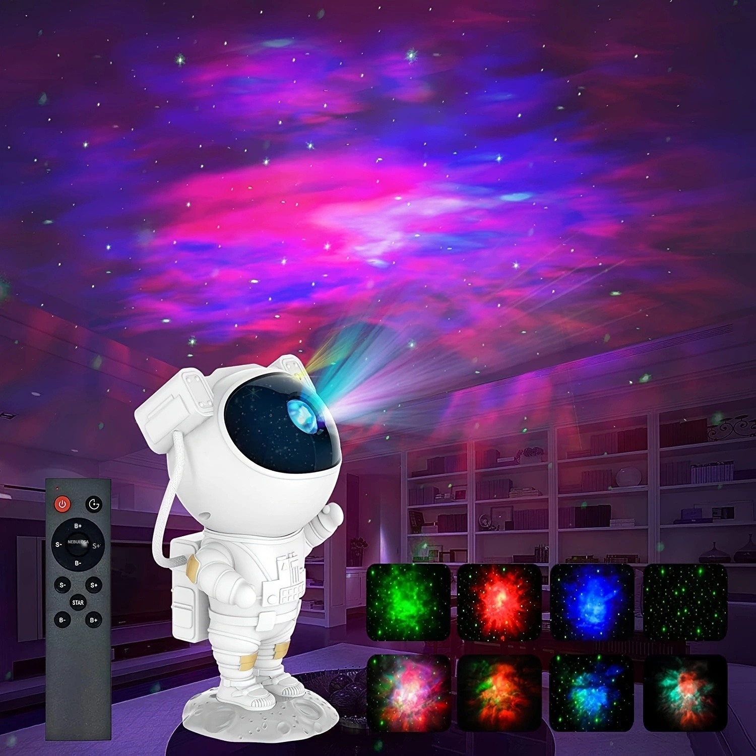 Proyector de galaxia astronauta, proyector de luz nocturna LED de cielo  estrellado con control remoto, rotación de 360°, 16 modos, decoración de  habitación, ambiente de fiesta : : Iluminación