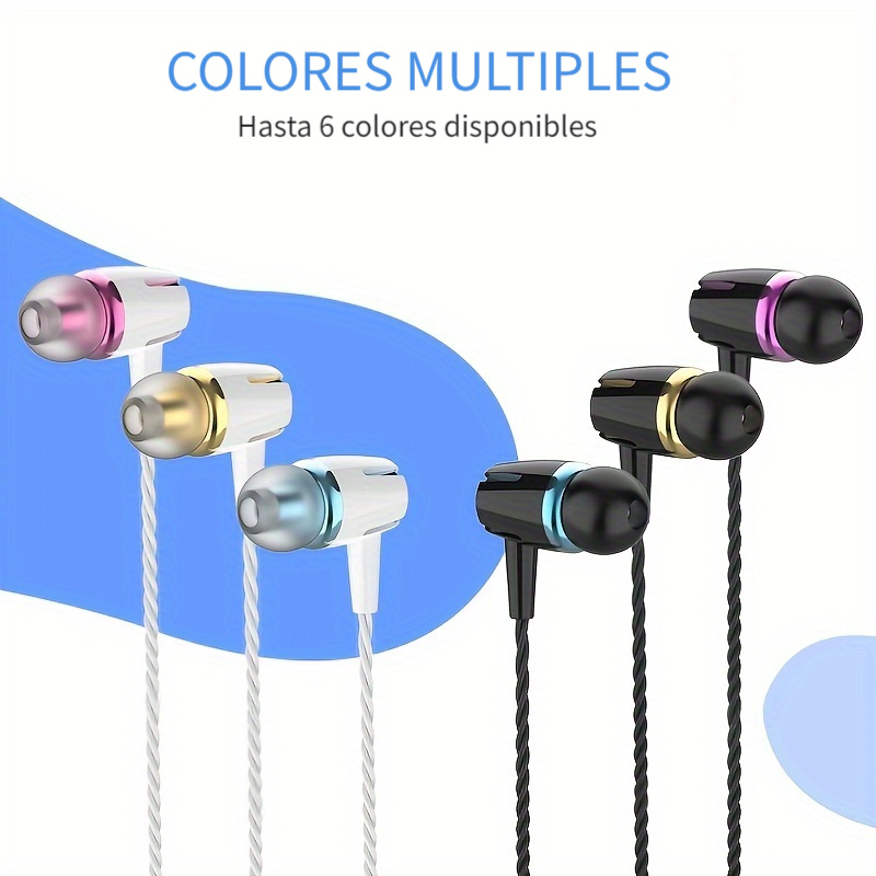 4 Pack Auriculares con Cable con Micrófono y Control de Volumen