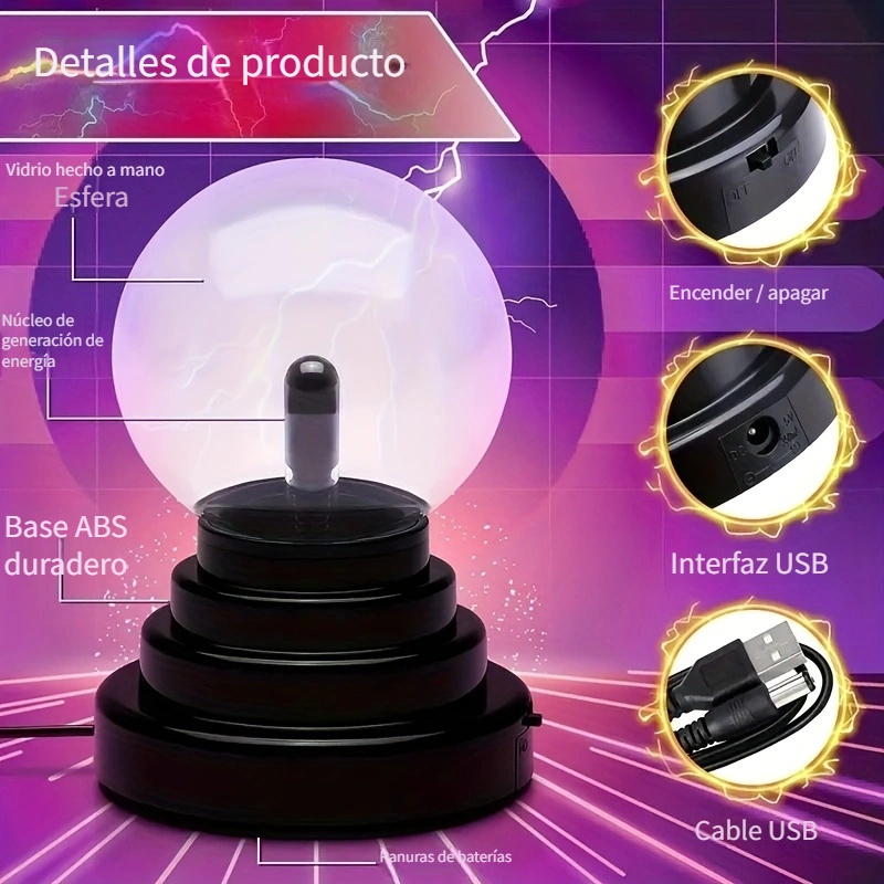 Bola Plasma/luz/lámpara Electricidad Estática Mágica - Temu Mexico