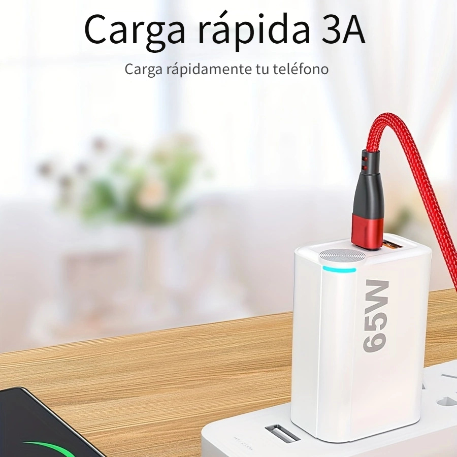 Cargador Usb Tipo C Rotación 180°: Carga Rápida 3a Cable - Temu Chile