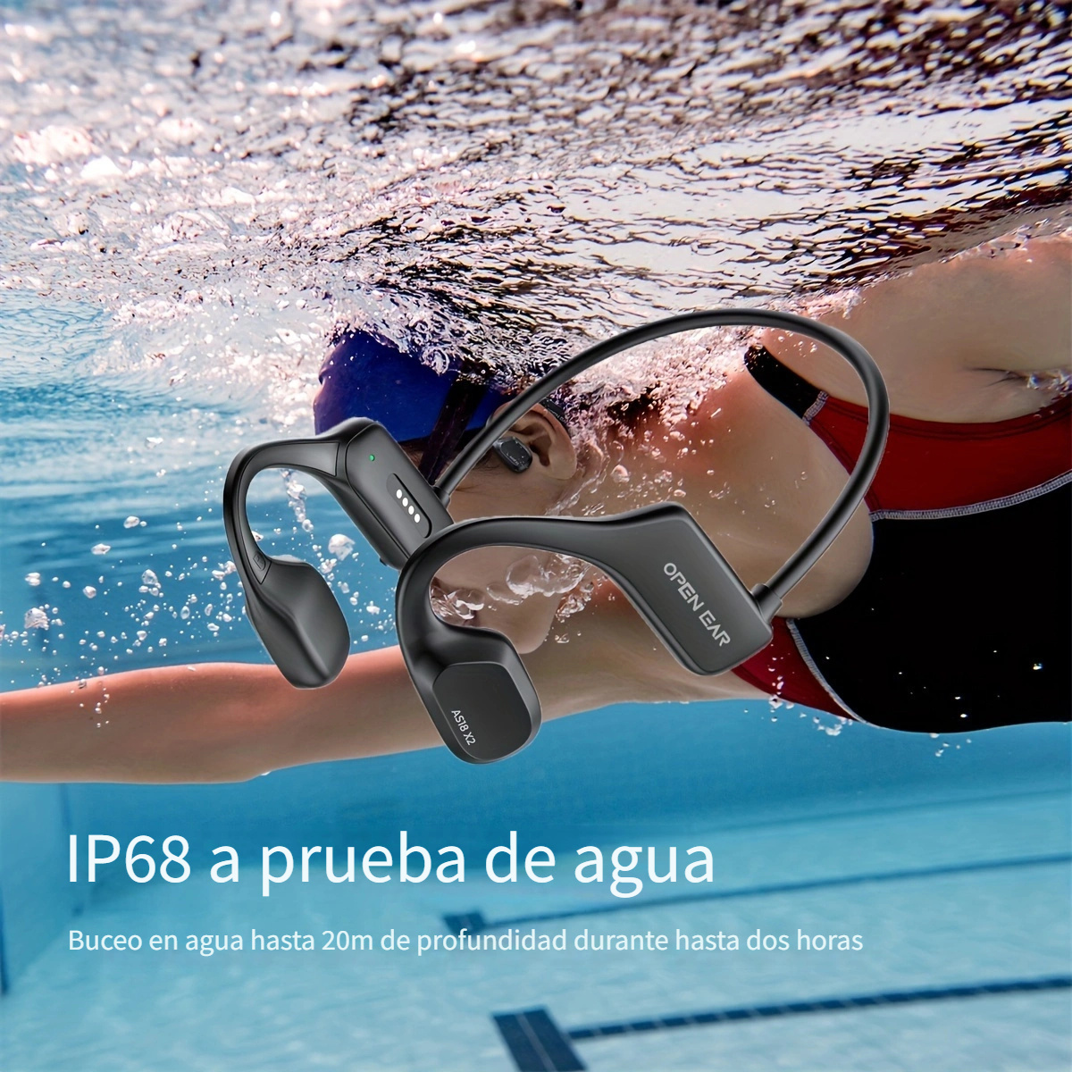 Ip68 Auriculares Impermeables Nadar Auriculares Conducción - Temu Chile