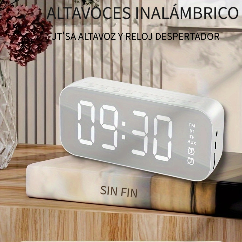 Radio despertador para dormitorio, radio digital pequeña con luz nocturna  de 8 colores y pantalla, puertos USB, atenuador, temporizador, máquina de
