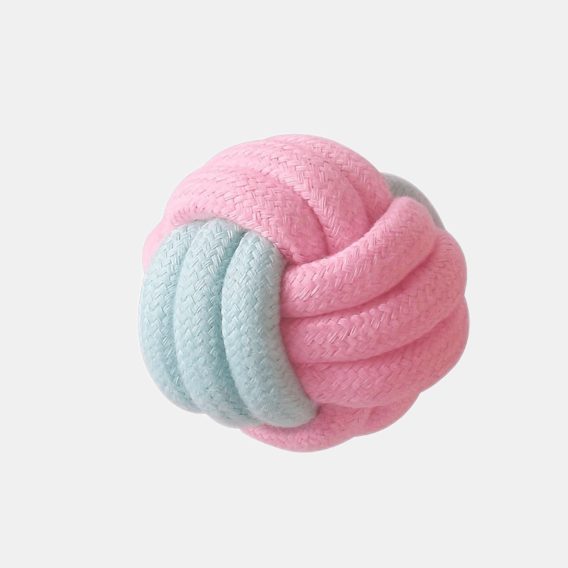 

Cotton Rope Single Ball, Dog Molar Teeth Cleaning Toy, Candy Color Woven Cotton Rope