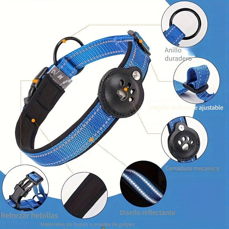 Collar Perro Ajustable Reflectante Nailon Funda Soporte - Temu Chile