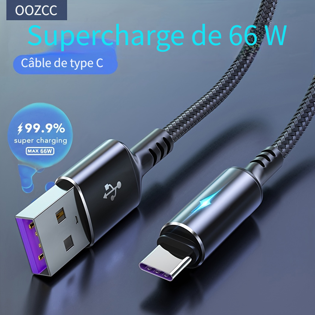 Câbles Multi-chargements 3 En 1, Câble De Chargeur USB Type-C Ultra Rapide  120 W Pour IPhone Android/téléphone/tablettes, Cordon De Chargeur De  Téléphone A/C Vers Téléphone + Type C - Temu France