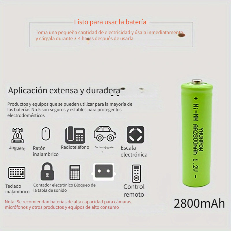 LOTKEE 1.5V Pilas AA De Litio Recargables, Carga Rápida USB Tipo C, No  Necesita Cargador Especial, Batería De Iones De Litio De Alta Capacidad  Doble A