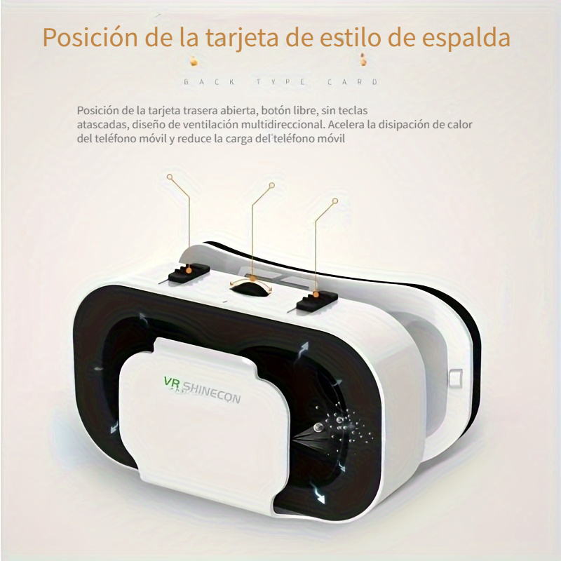 Auriculares VR para teléfono móvil, gafas VR ligeras ajustables universales  sin yeacher