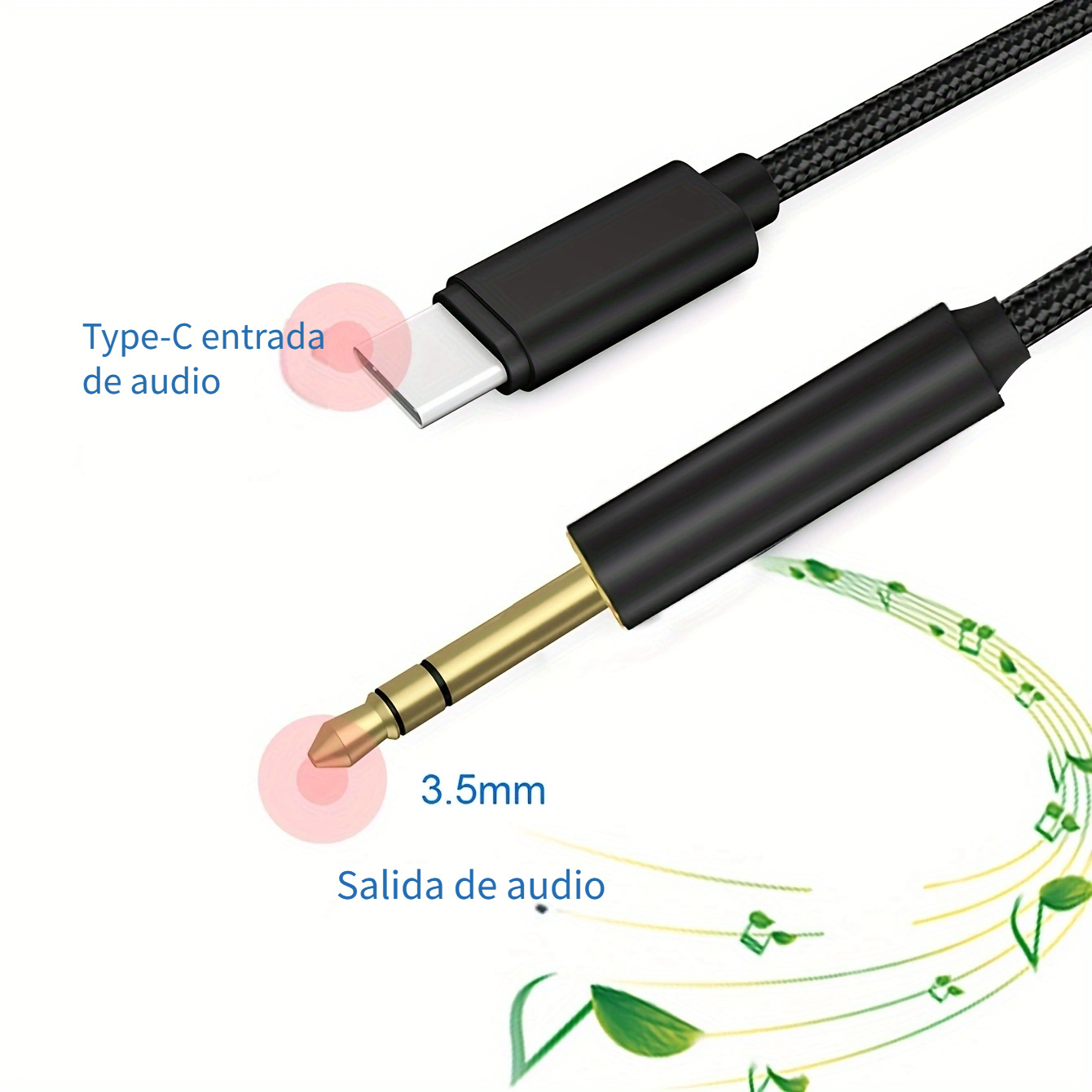 Cable Divisor Auxiliar Audio Usb C Jack 3 5 Mm Adaptador - Temu Chile