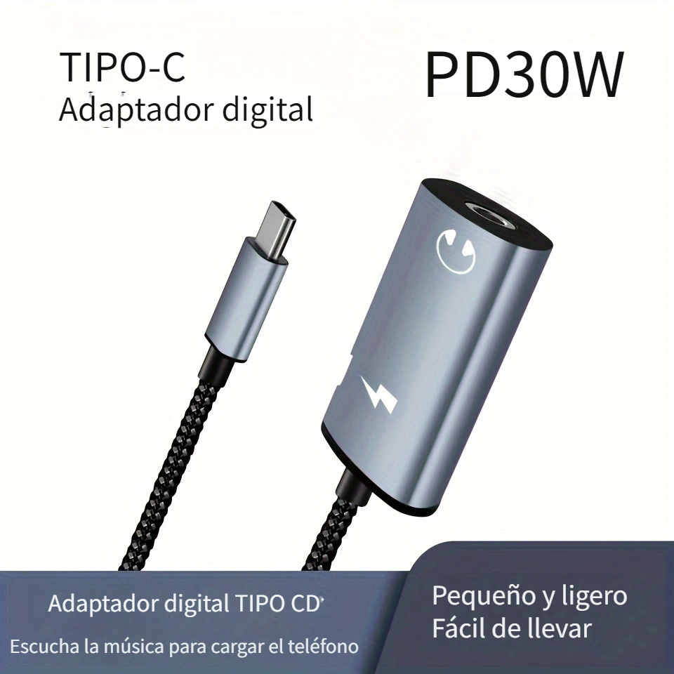 Adaptador de auriculares USB-C a 0.138 in, USB C (DAC+Hi-Res