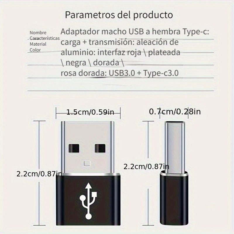 Adaptador Usb C Hembra A Usb Macho (2 Paquetes)