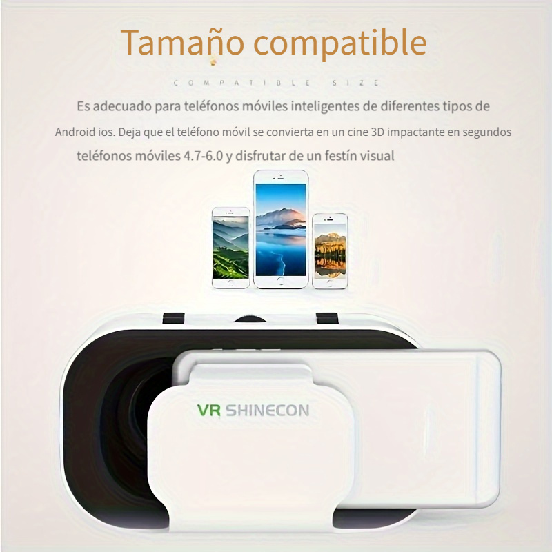 Auriculares de realidad virtual para iPhone y teléfonos Android, lentes de  realidad virtual con control remoto para teléfono inteligente Android