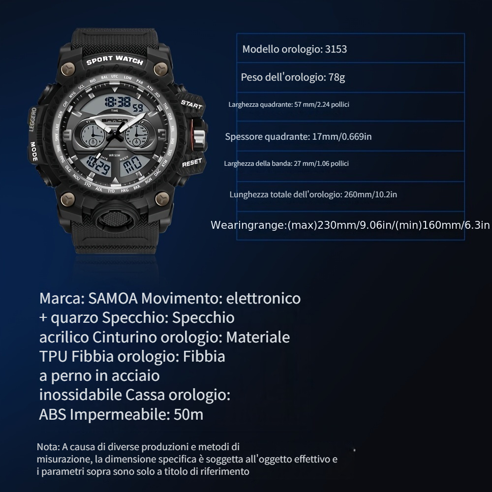 BEN NEVIS Orologio Digitale da Uomo Orologio Sportivo Militare 5ATM  Impermeabile Cronografo Militare Orologio da Polso per Uomo con  Retroilluminazione a LED Sveglia Data/Antiurto