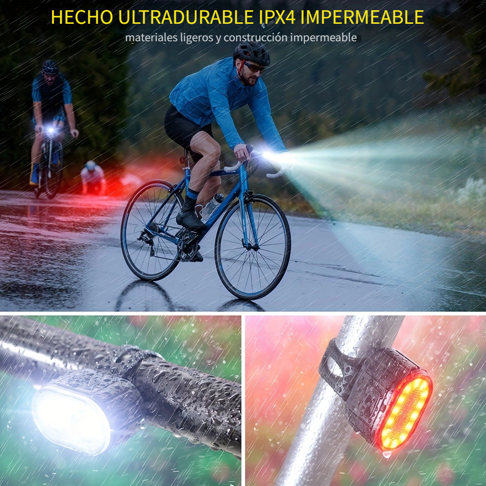 2 PIEZAS luces delanteras y traseras de bicicleta potentes y - Temu Chile