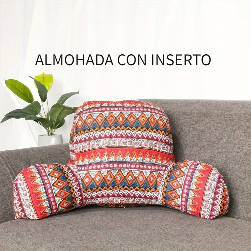 Cojín para sofá, almohada de respaldo de cuña, soporte de cintura  extraíble, lavable, almohada de lectura