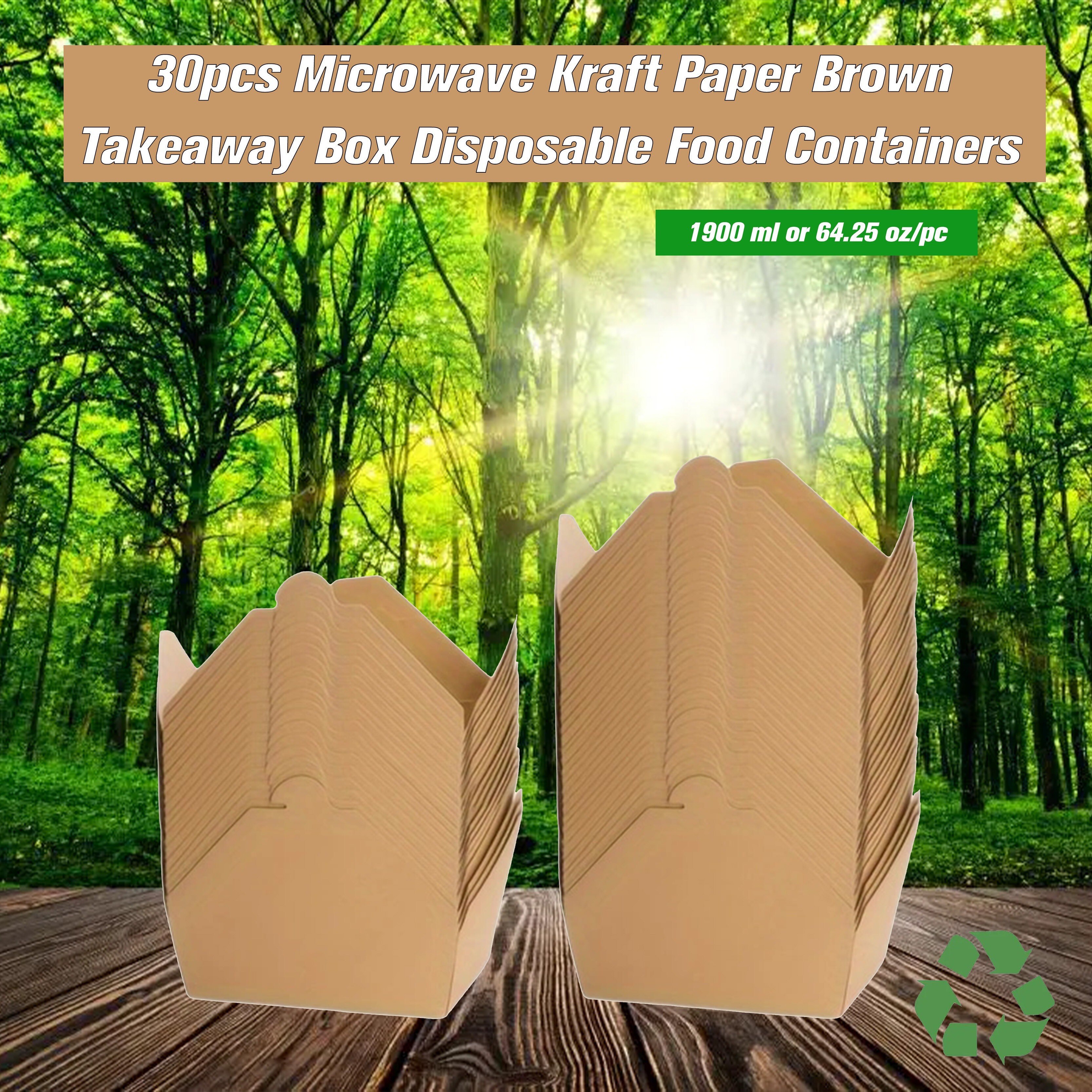 60 PCS 40 OZ Kraft Brown Food Boxes, Disposable Kraft Paper to