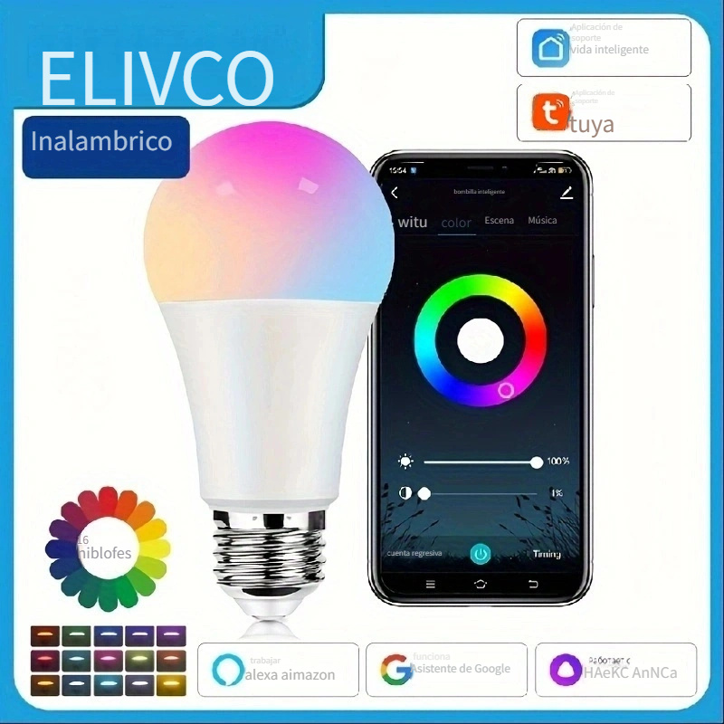 Sengled Bombilla inteligente, cambia de color, funciona con Alexa, Google  Home e IFTTT, A19 E26 LED regulable RGB multicolor, bombillas inteligentes