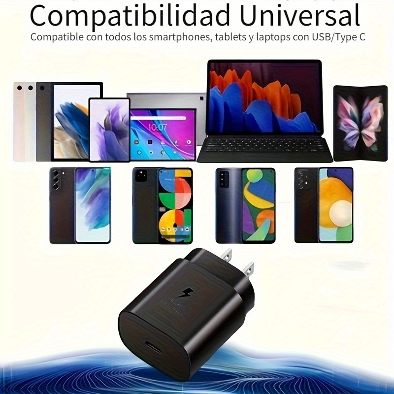 Accesorios De Carga Rápida Para Teléfonos Inteligentes */Android C,  Cargador De 25W PD Tipo C, Adaptador De Carga Rápida * Cargador De Pa