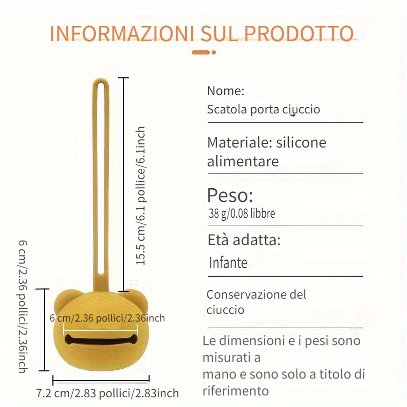 1 Custodia Ciuccio In Silicone Colorato Neonato Senza Bpa - Temu Italy