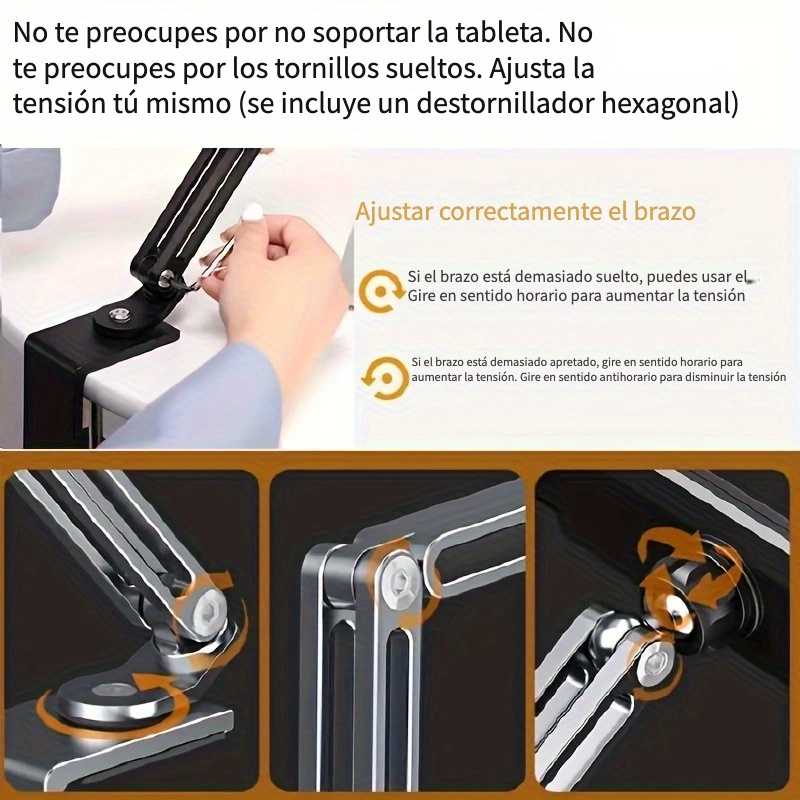 Soporte Tablet Cama Escritorio Varilla Conexión Tres - Temu