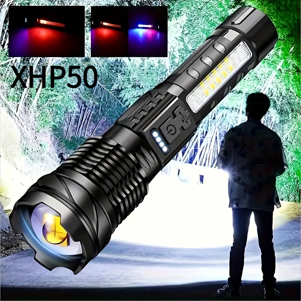 Coon - Linterna de caza potente superbrillante, linterna LED recargable,  impermeable, linterna para jardín, al aire libre, camping, caza, pesca (luz