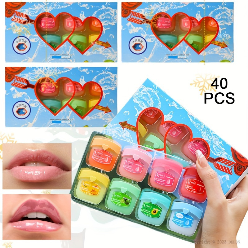 

5 Boxes/40 Pcs Moisturizing Lip Balm Set, Hydrating, Keep All-day Moisture For Dry Lips, Long-lasting Effect, Christmas Gifts, Valentine's Day Gifts