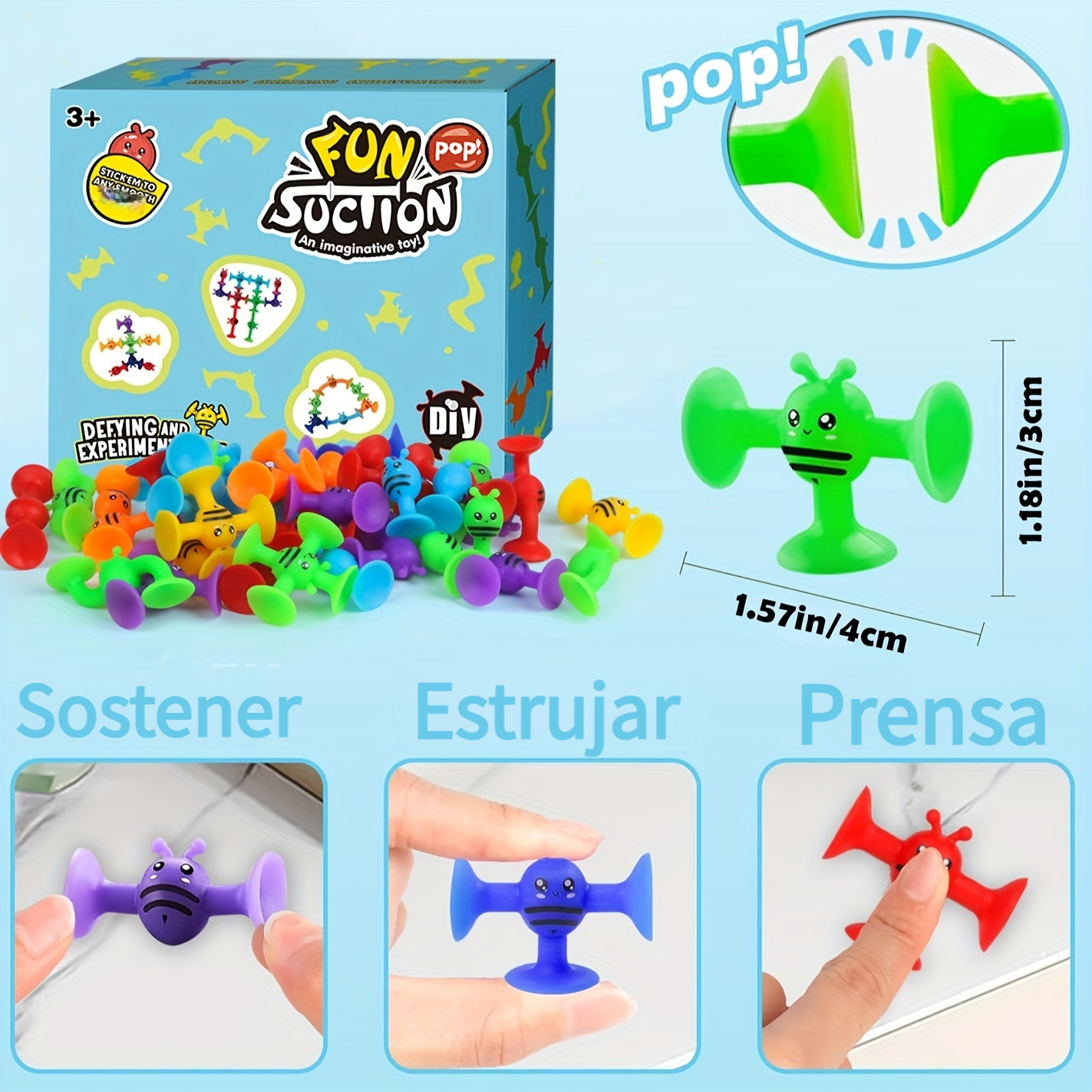 Juguetes de succión 40 juguetes de baño para niños, juguetes de silicona  para niños pequeños de 3 años, juguete de ducha con ventana de  almacenamiento