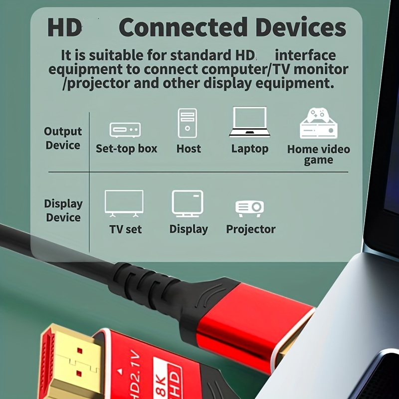 Hdtv 8k cable 60hz 2 1v 4k 144hz 3d certified 48gbps ultra temu canada