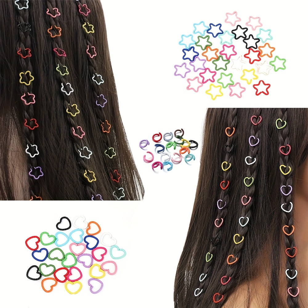 Temu 100Pcs/Set Hair Rings Braid Rings Hair Loop Clips, Dreadlocks Beads Men Women Fashion Hip-Hop DIY Braid Rings Hair Clip, Hair, Christmas Gifts, Pin