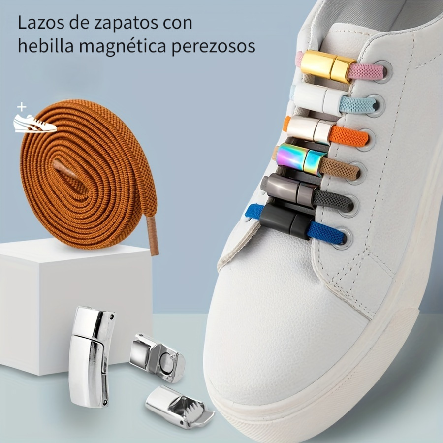 12 cordones elásticos perezosos sin ataduras, talla única, Azul