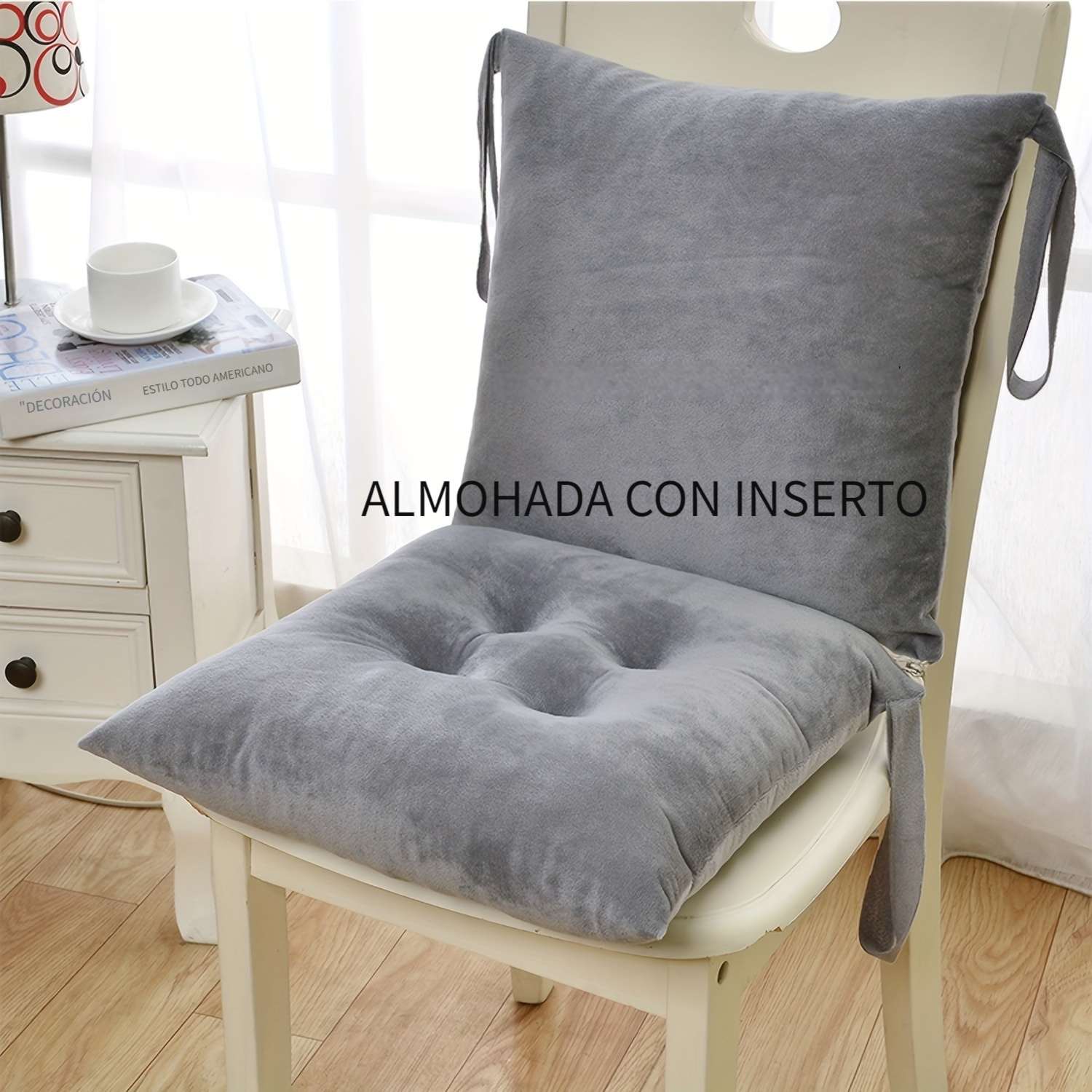 Cojín redondo para silla Papasan, cojines para silla de columpio para  exteriores, cojín grueso para silla nido de huevos con correas de