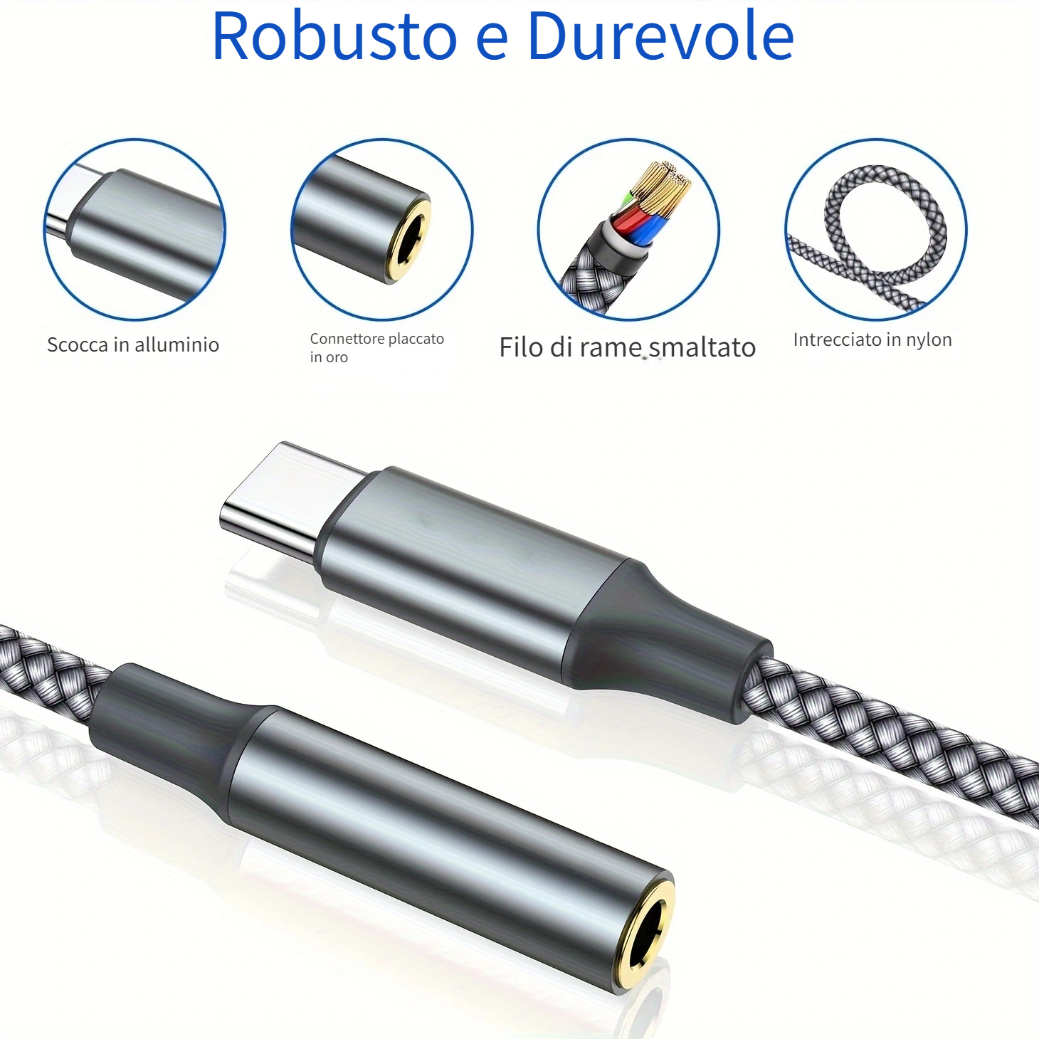 Adattatore audio da USB C a 3,5 mm, adattatore jack per cuffie femmina da  USB tipo C a 3,5 mm, adattatore per cuffie USB C Adattatore aux cavo dac ad  alta fedeltà