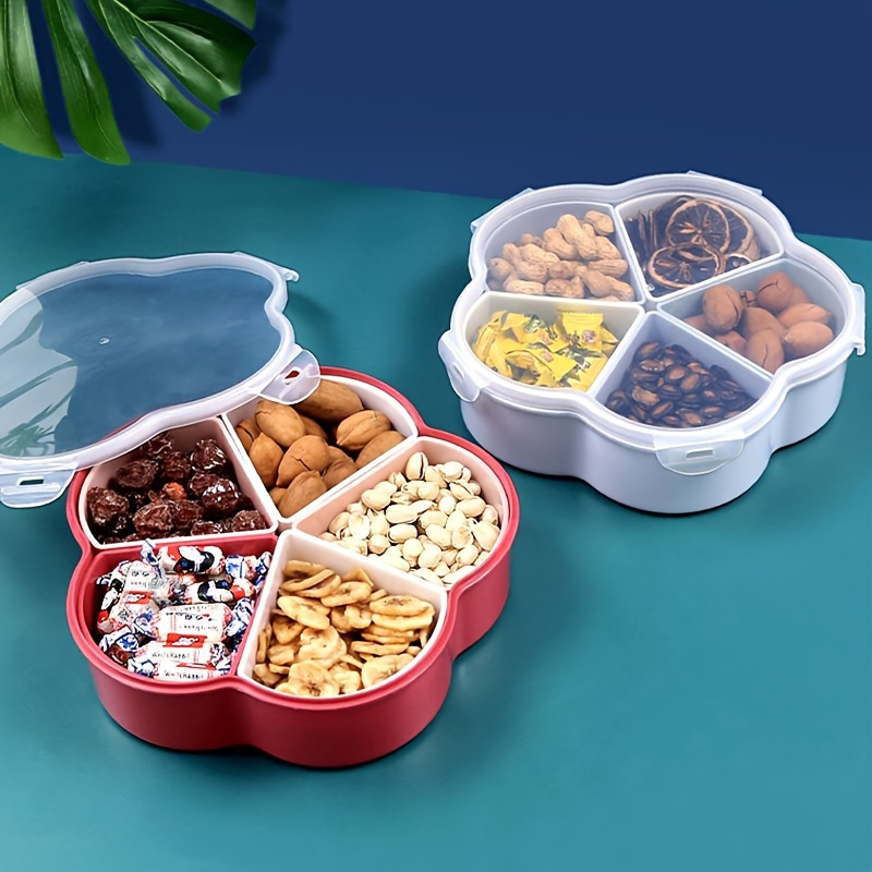 1pc Multi Grid Storage Box With Lid Snackle Box Food Container Compartment  Snack Containers For Fruit Vegetable Meat And Fish - Industrial &  Commercial - Temu