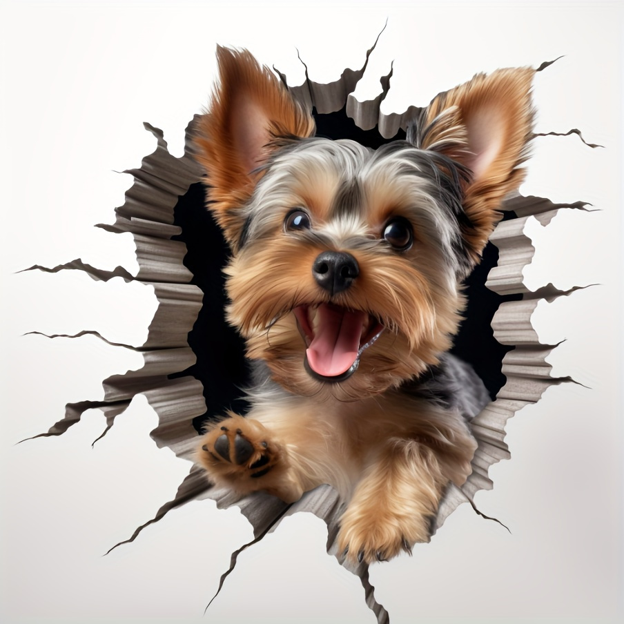 

4 In 1 Yorkie Terrier Car Stickers Car Window Decals Yorkie Cute Vinyl Truck Stickers Waterproof Vinyl Stickers