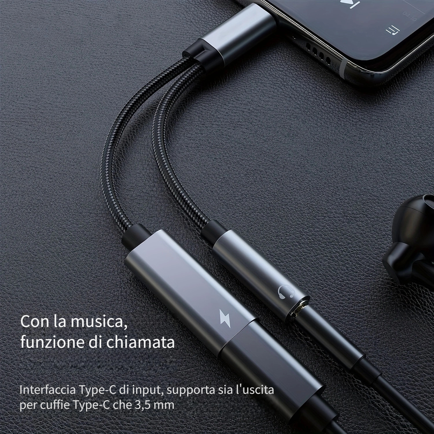 Adattatore USB Adattatore da USB-C a 3,5 mm con funzione di ricarica