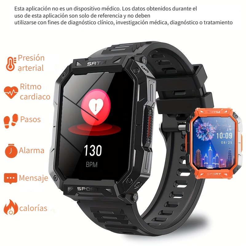 Reloj inteligente para hacer llamadas (recepción de llamadas/marcación),  pantalla táctil completa HD de 1.8 pulgadas, reloj inteligente con monitor  de