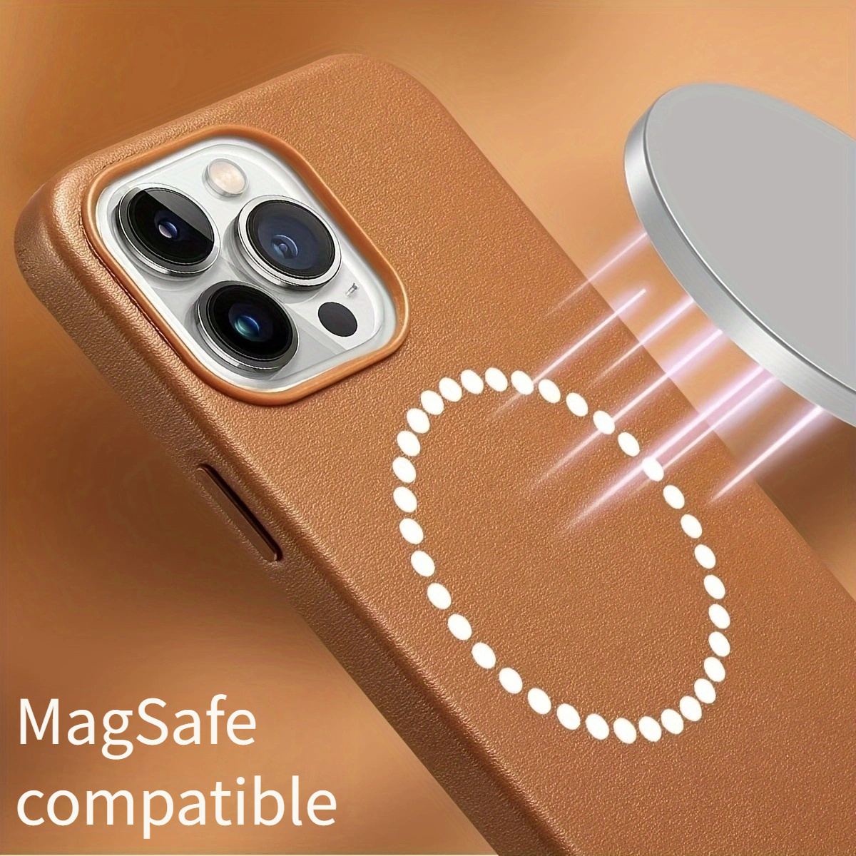 Funda de piel con MagSafe para el iPhone 14 Pro Max - Naranja