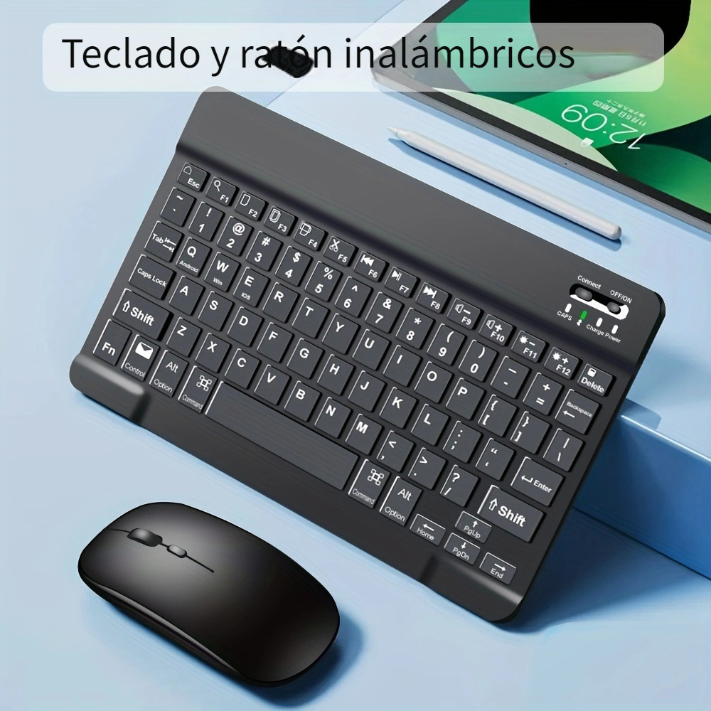 Combo de teclado y mouse inalámbricos, 2.4 G USB de tamaño completo, mouse  inalámbrico y teclado combinado, computadora silenciosa externa, teclado