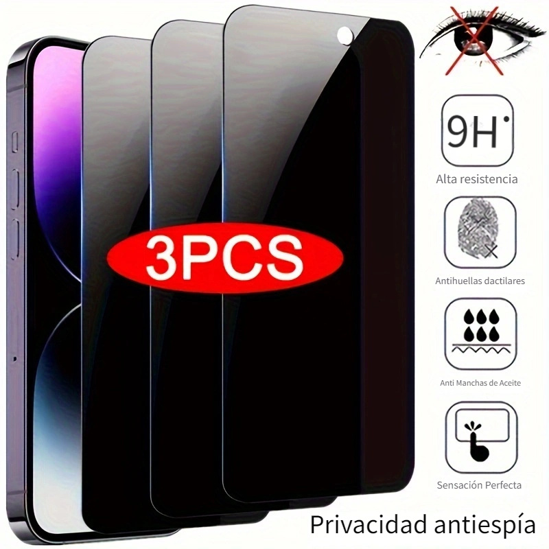 Protector de pantalla de privacidad para iPhone 11 Pro iPhone Xs iPhone X,  180 grados antiespía, protector de pantalla de vidrio templado de cobertura
