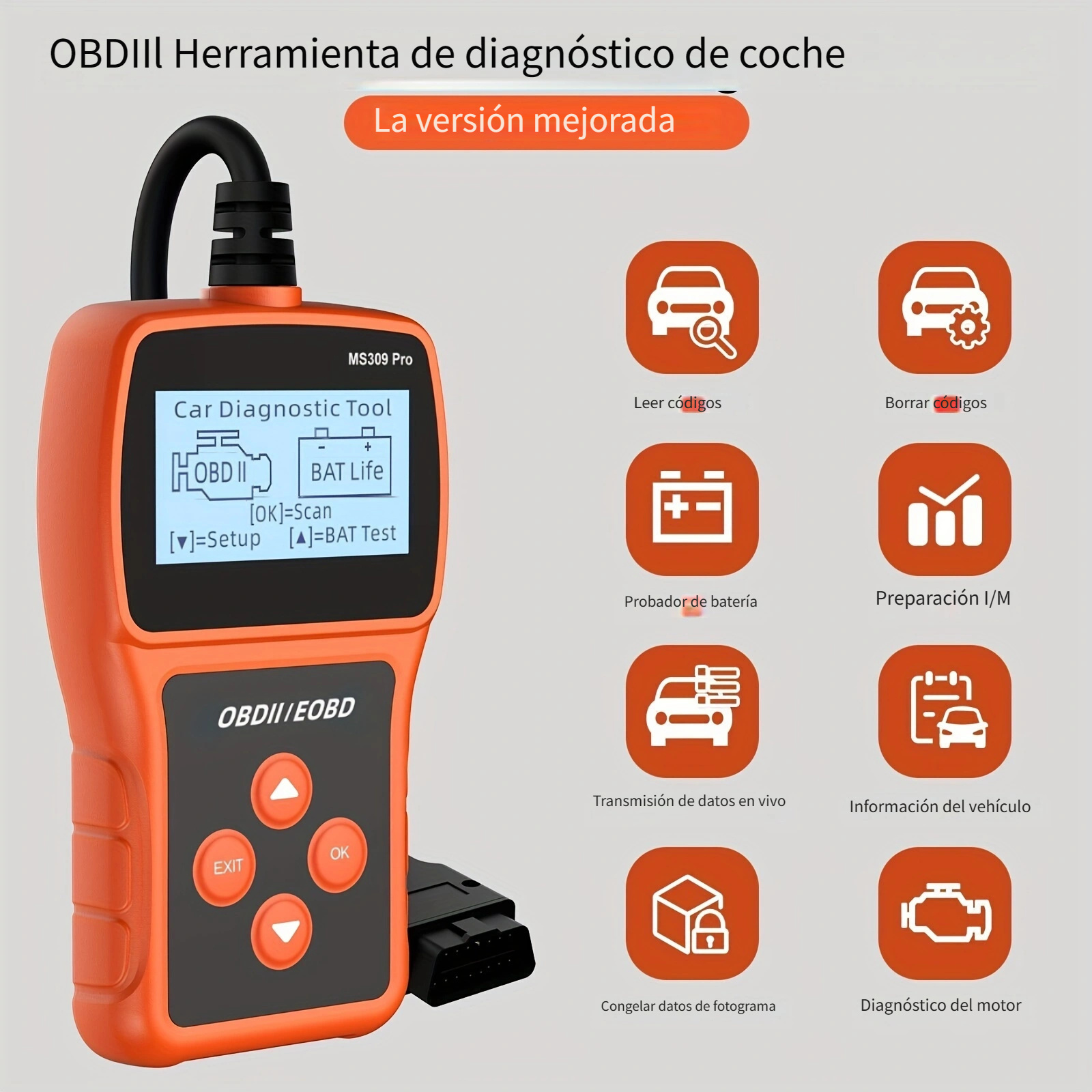 Escáner Automotriz Obd2 Lector Código Lector Código Falla - Temu