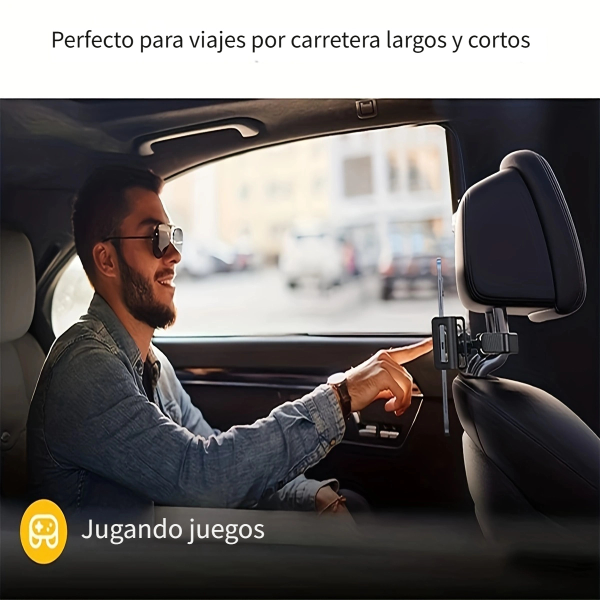 Soporte para tablet para reposacabezas de automóvil, soporte de teléfono  ajustable para asiento trasero del automóvil, seguro y estable, adecuado  para dispositivos de 5.27 a 10.24 pulgadas, distancia : Electrónica 