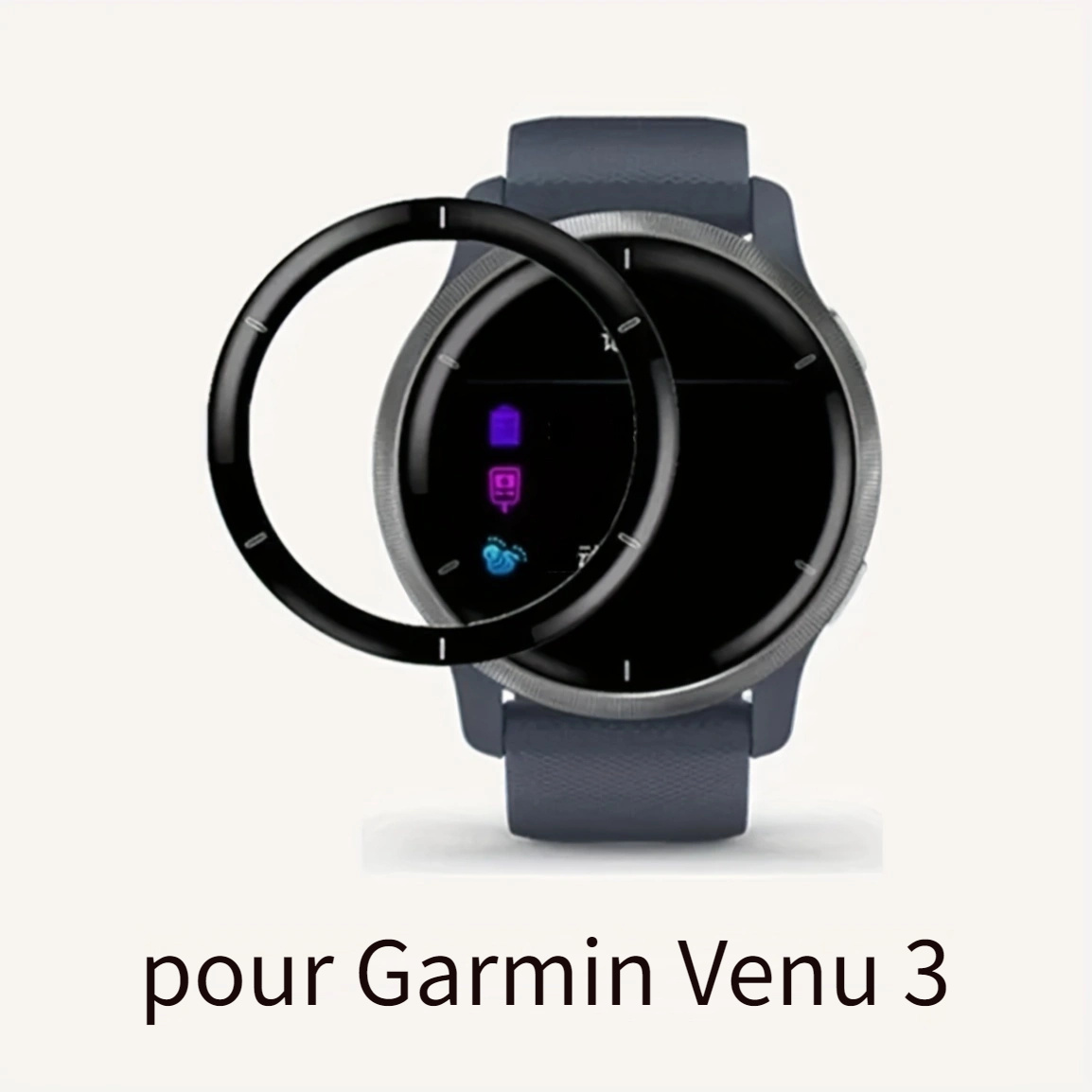 Protecteur d'écran pour Garmin Venu 3 3S 2 Plus 20D, bord incurvé,  couverture complète, film de protection souple, pas de verre