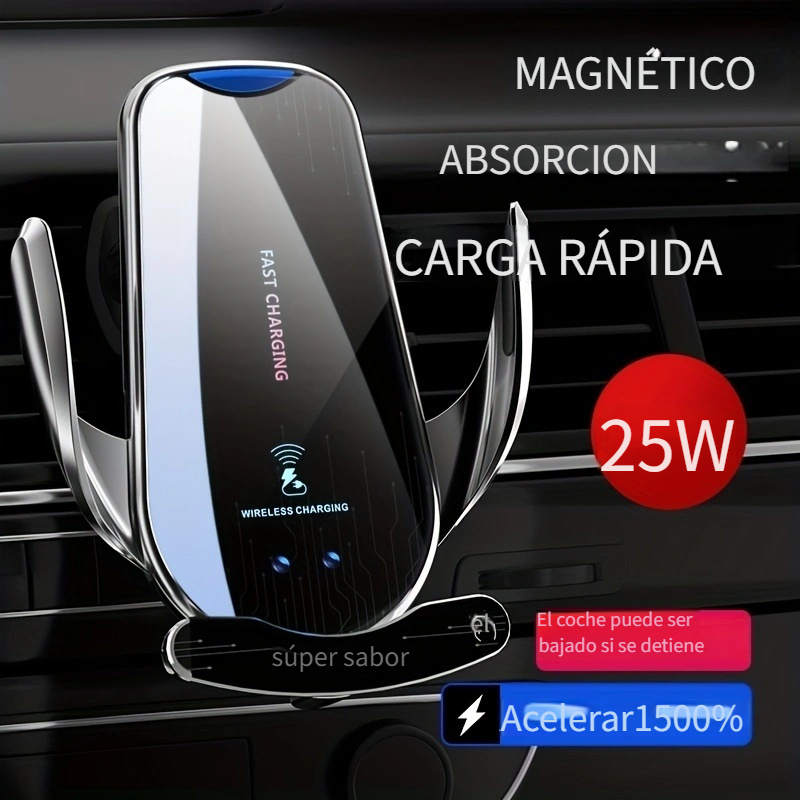 Cargador Inalámbrico Magnético Coche 15w Salida Aire - Temu