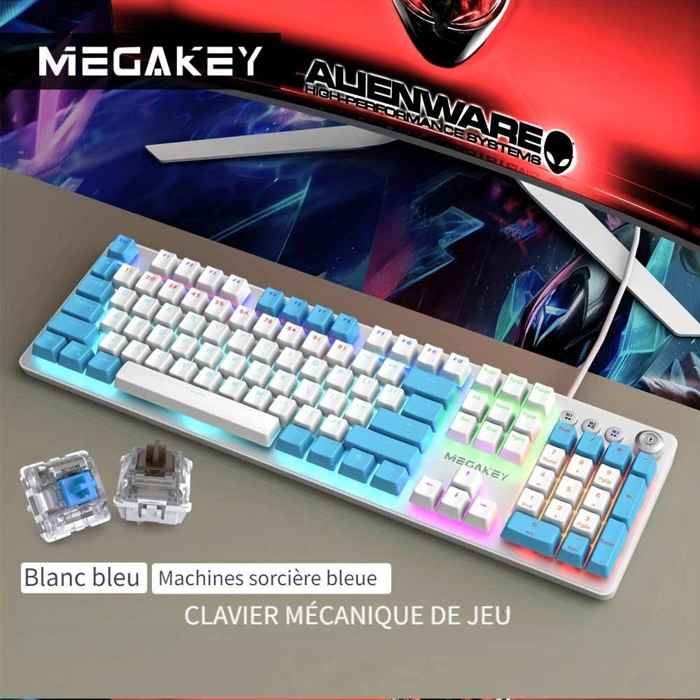 Clavier De Jeu Filaire, Clavier Mécanique Apex Pro TKL 75 % Avec  Rétroéclairage LED 18 RVB, Clavier Compact 100 Touches Remplaçables À  Chaud, Commutateurs Bleus Anti-ghosting MX Clicky, Pour Win/ - Temu France