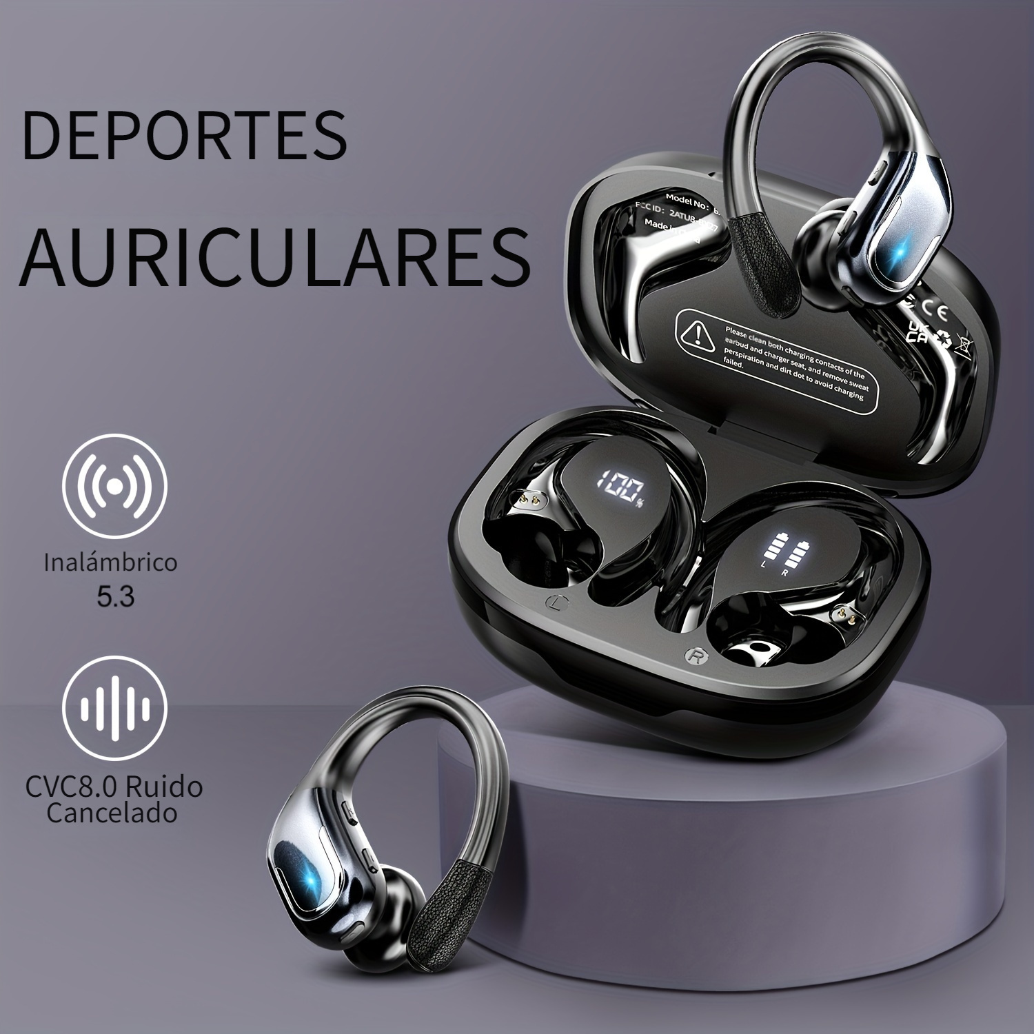 Auriculares inalámbricos negros Coshano L800 Sonido Envolvente