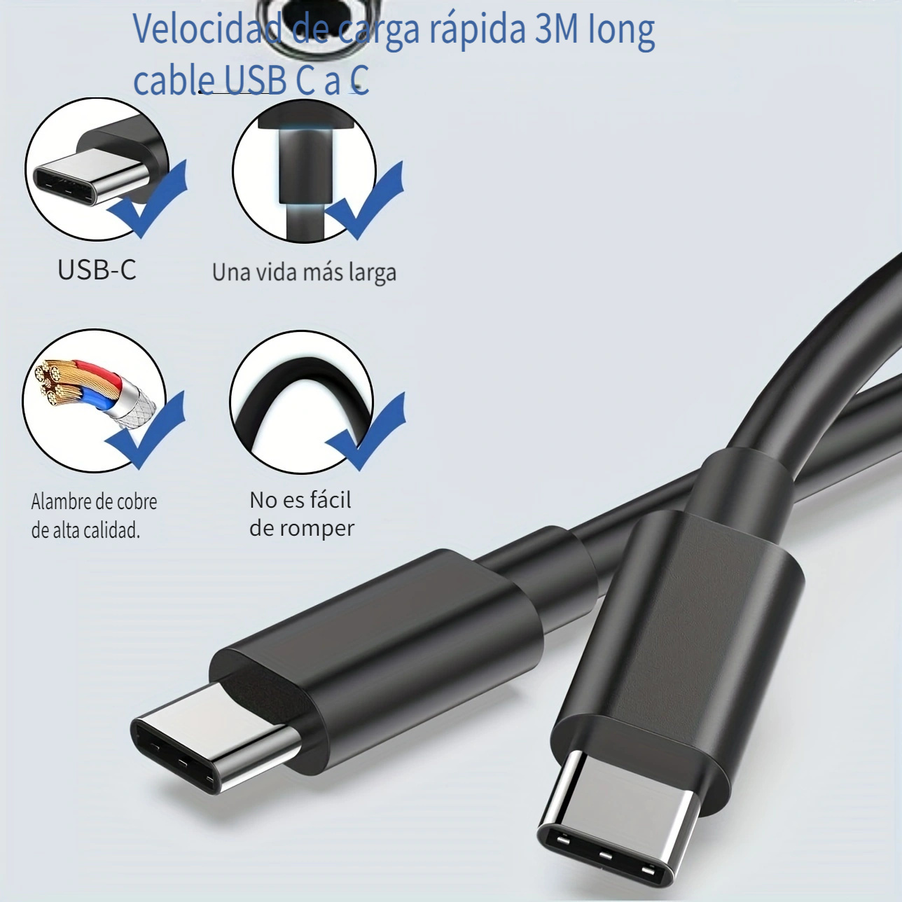 S23 S22 45w Super Cargador Rápido Tipo C Cable C - Temu