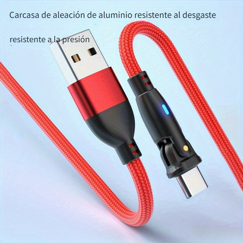 Cable Usb Tipo C 3a Carga Rápida Cable Giratorio 180 Grados - Temu