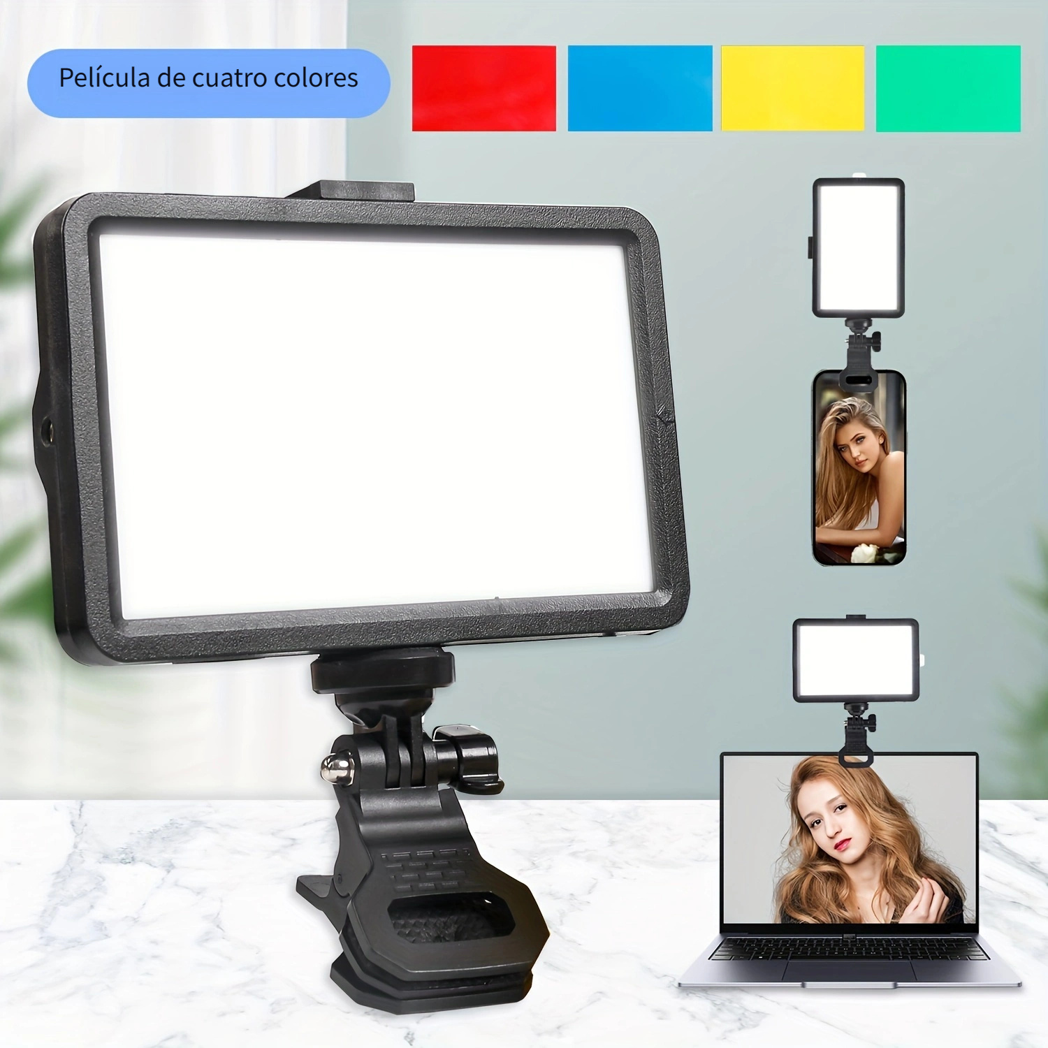 1pc Luz Selfie Panel Luz Led Clip - Temu