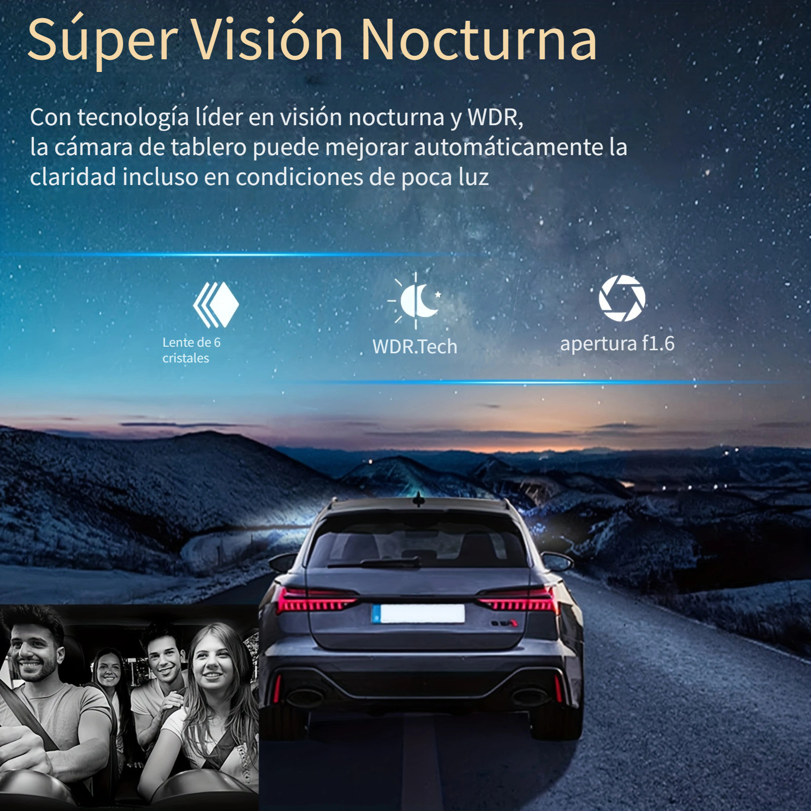 Cámara de tablero para automóvil, FHD 1080P Dash Cam frontal con tarjeta SD  de 32 G, visión nocturna, cámaras de control para autos con grabación en