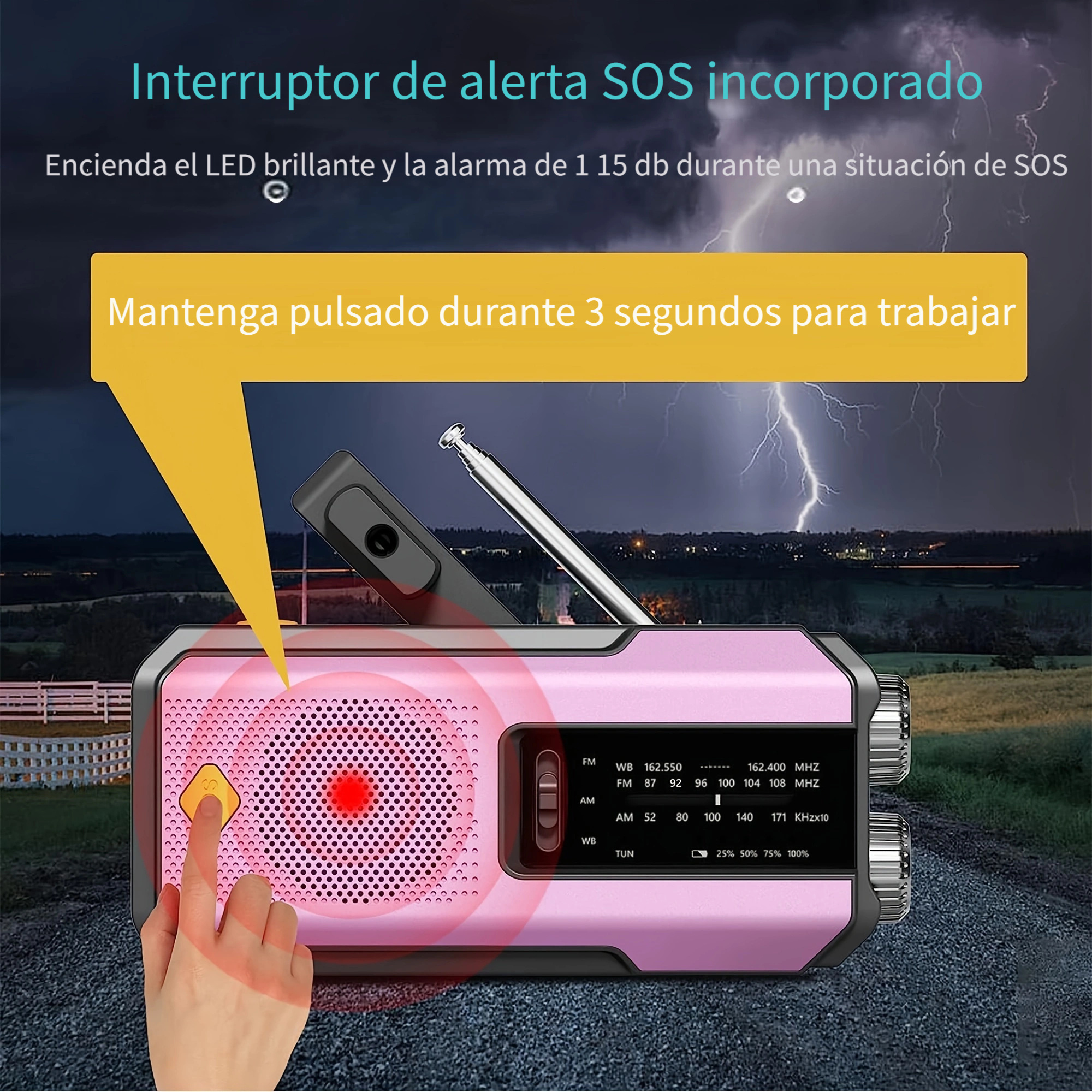 Radio Solar Portatil Bluetooth + Radio + Linterna + Recargab